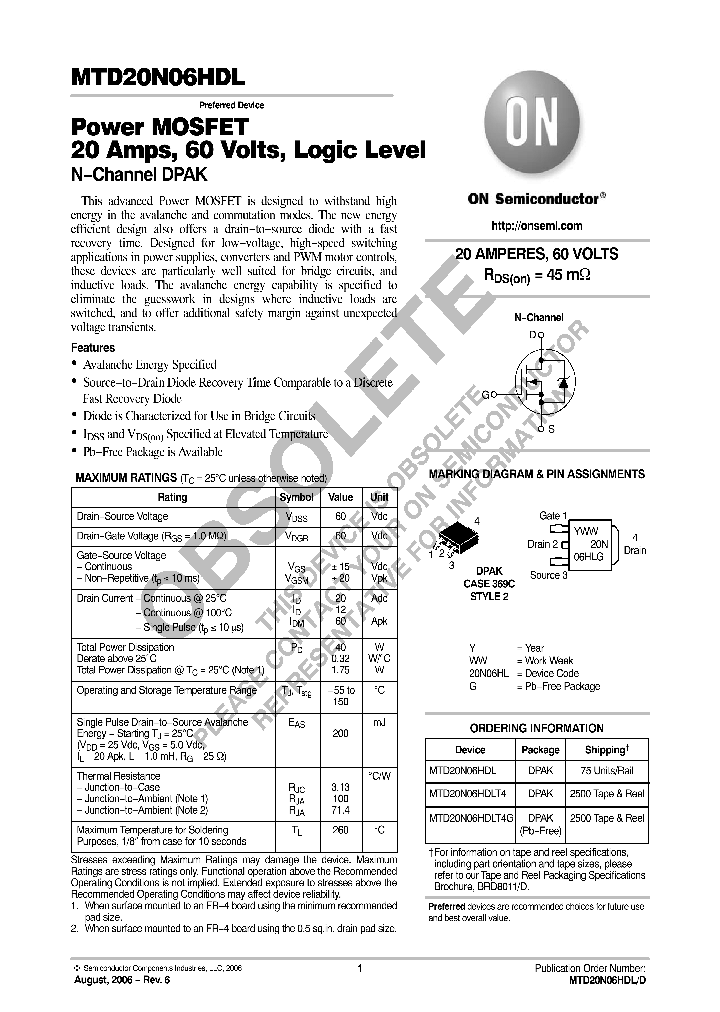 MTD20N06HDL_1028399.PDF Datasheet