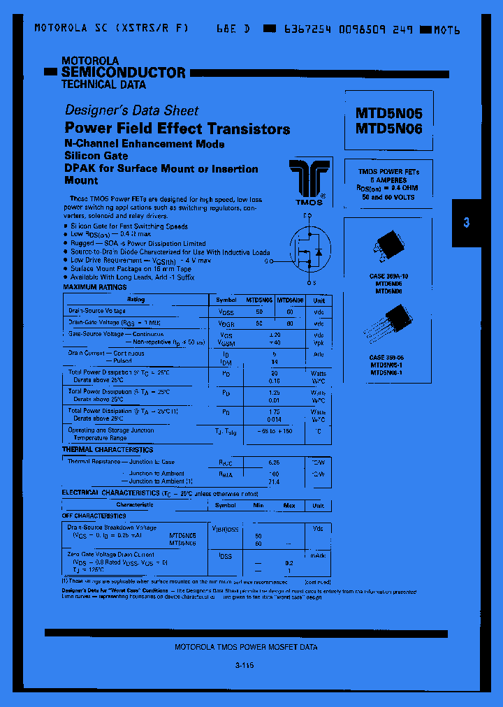 MTD5N05_1087648.PDF Datasheet