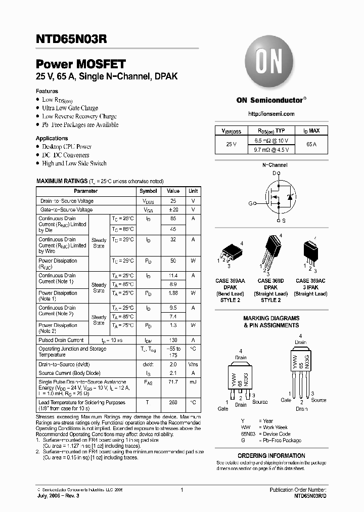 NTD65N03RT4G_1289952.PDF Datasheet