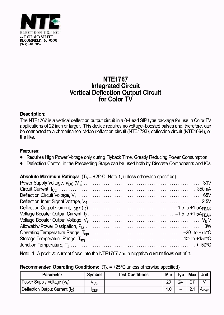 NTE1767_1290306.PDF Datasheet