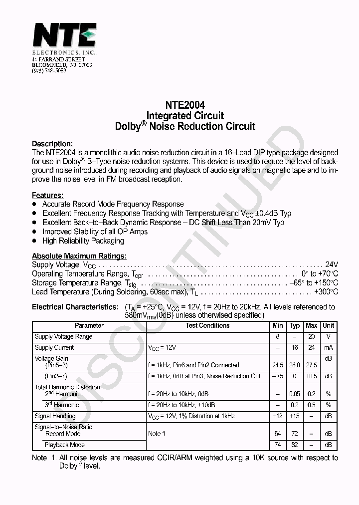 NTE2004_1290454.PDF Datasheet