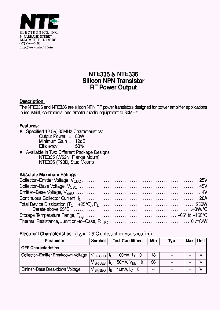 NTE336_1290852.PDF Datasheet