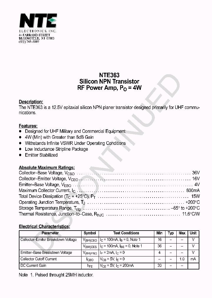 NTE363_1290873.PDF Datasheet