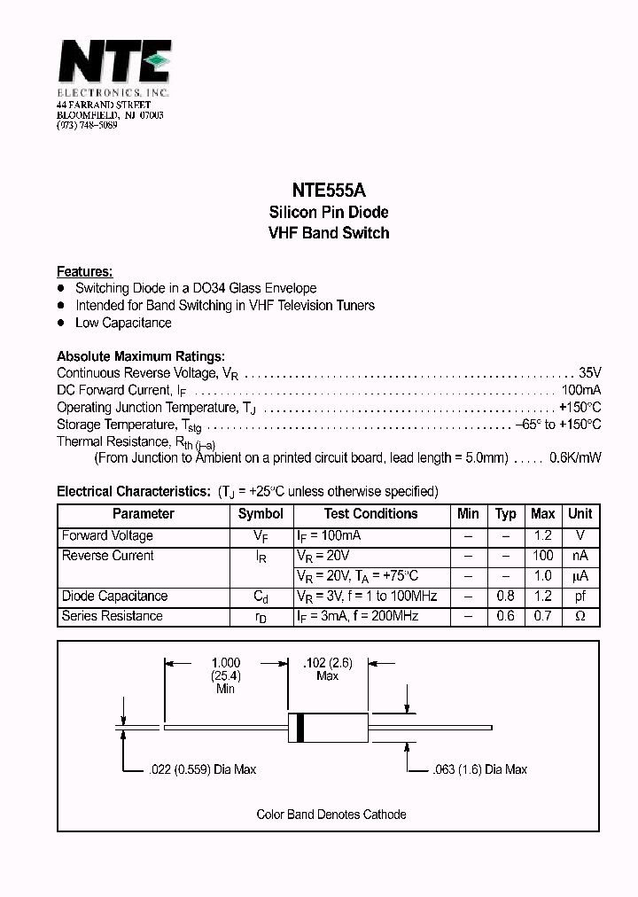 NTE555A_1290997.PDF Datasheet