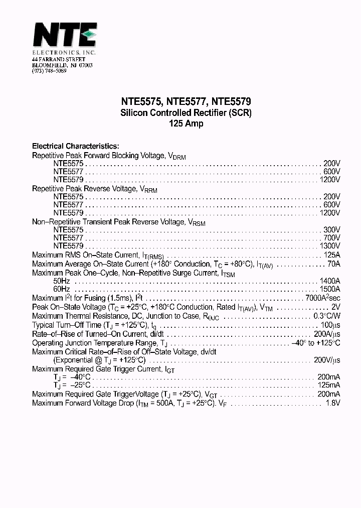 NTE5579_1291002.PDF Datasheet