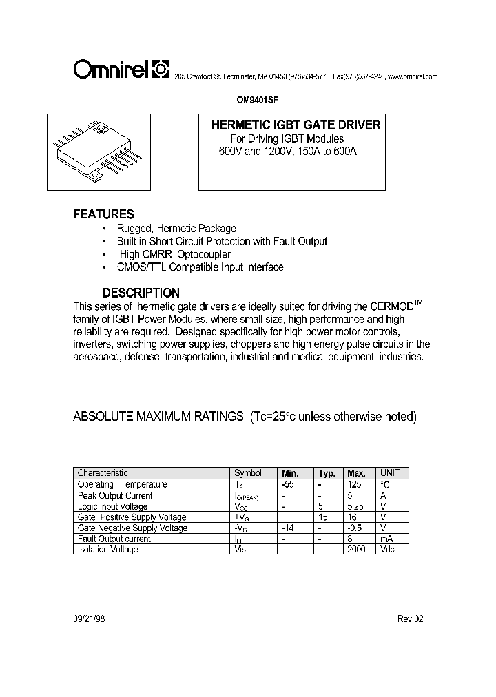 OM9401SF_1291962.PDF Datasheet Download --- IC-ON-LINE