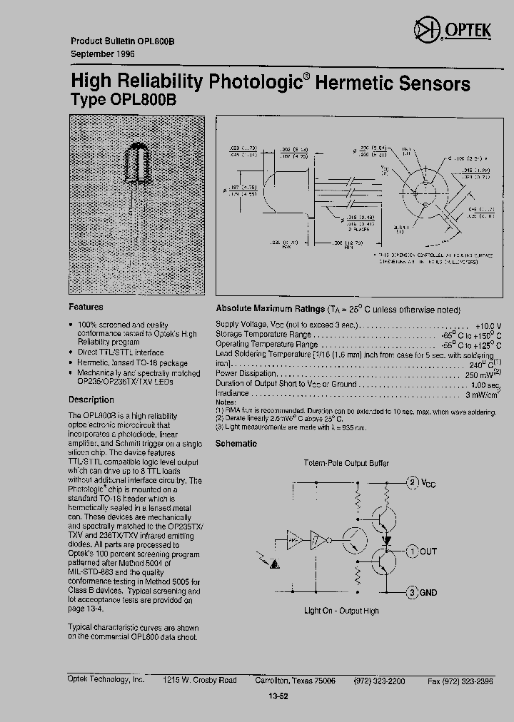OPL800B_1292483.PDF Datasheet Download --- IC-ON-LINE