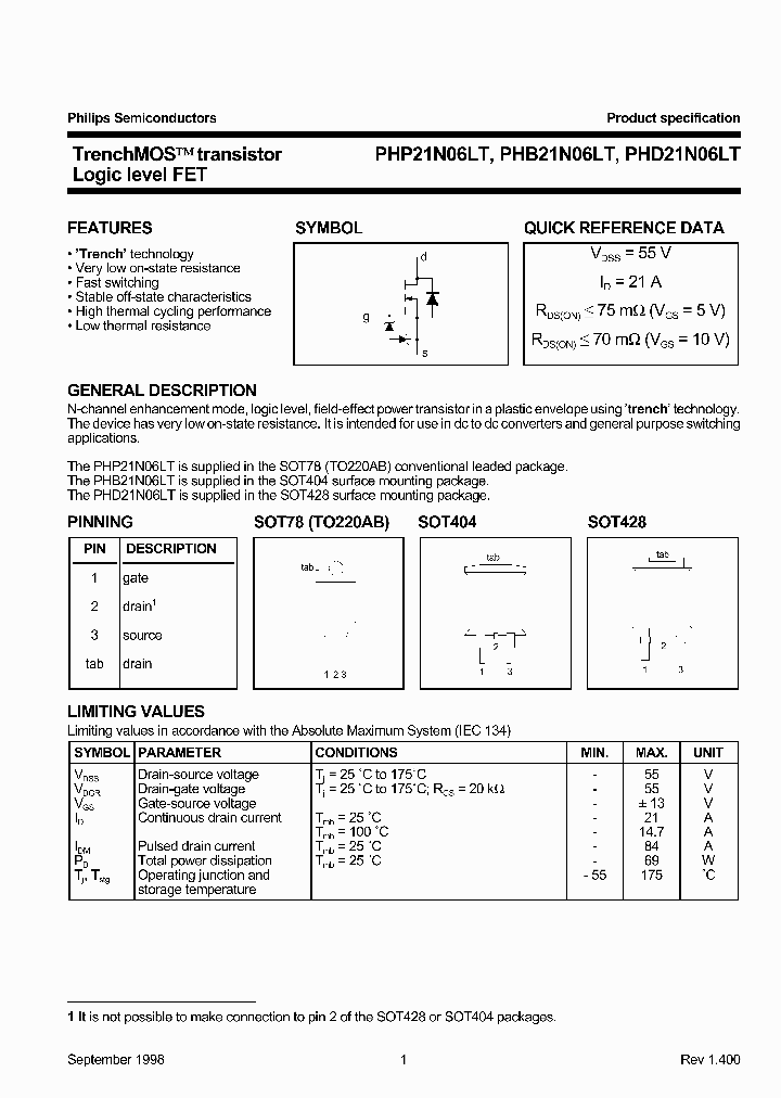 PHP21N06LT_1295552.PDF Datasheet