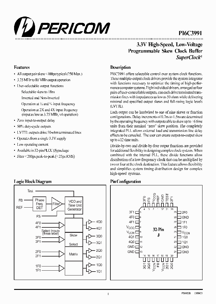 PI6C3991J_1295922.PDF Datasheet