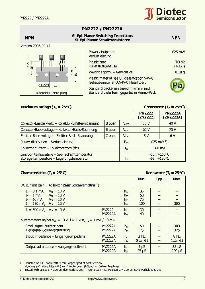 PN2222A_1131500.PDF Datasheet Download --- IC-ON-LINE
