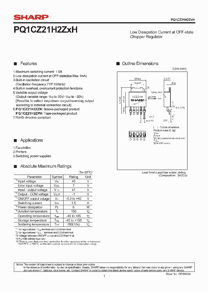 PQ1CZ21H2ZXH_1142463.PDF Datasheet