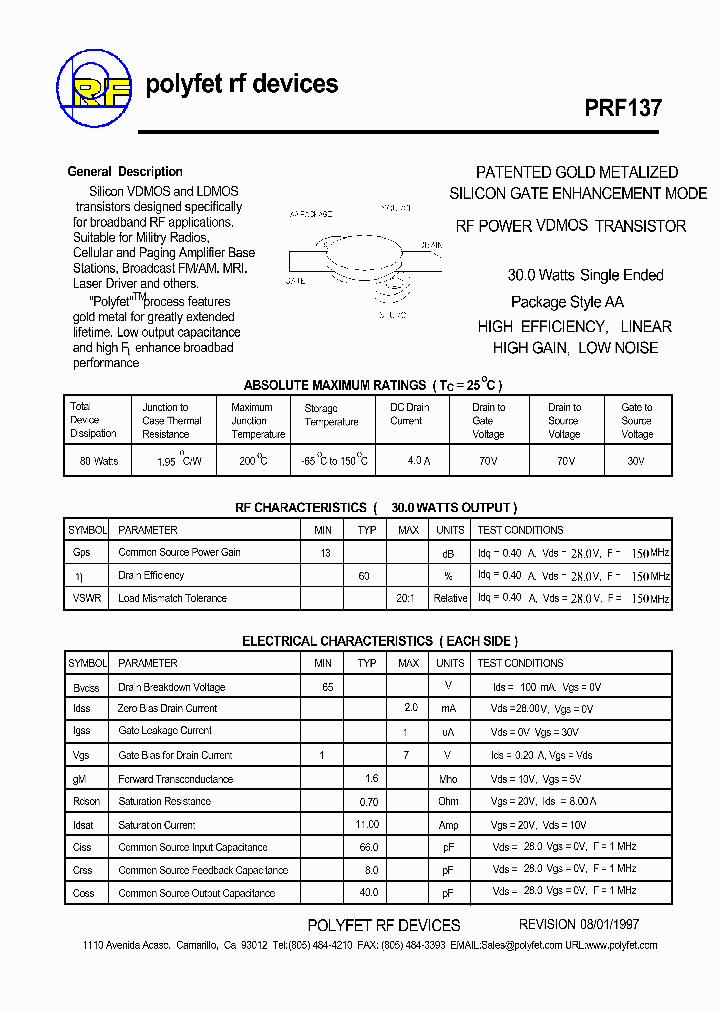 PRF137_1297434.PDF Datasheet