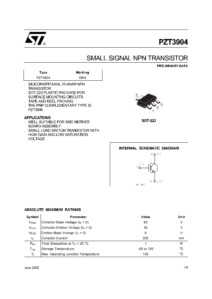 PZT3904_1298590.PDF Datasheet