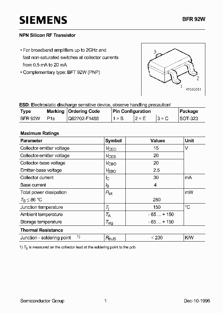 BFR92W_1127471.PDF Datasheet