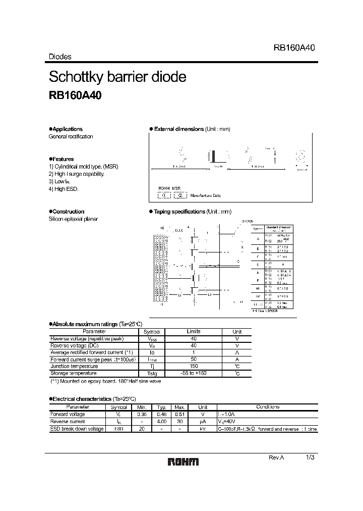RB160A40_1090734.PDF Datasheet