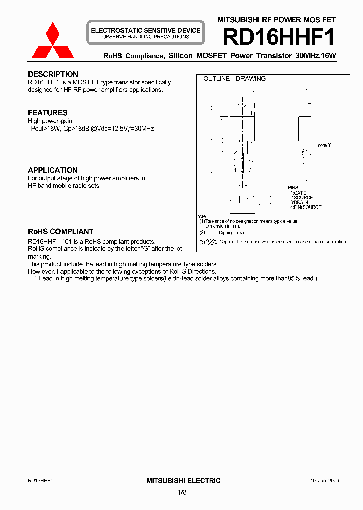RD16HHF1_1300963.PDF Datasheet Download --- IC-ON-LINE