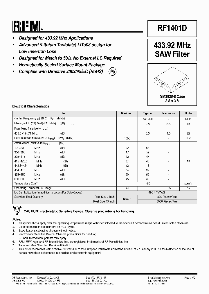 RF1401D_1301200.PDF Datasheet