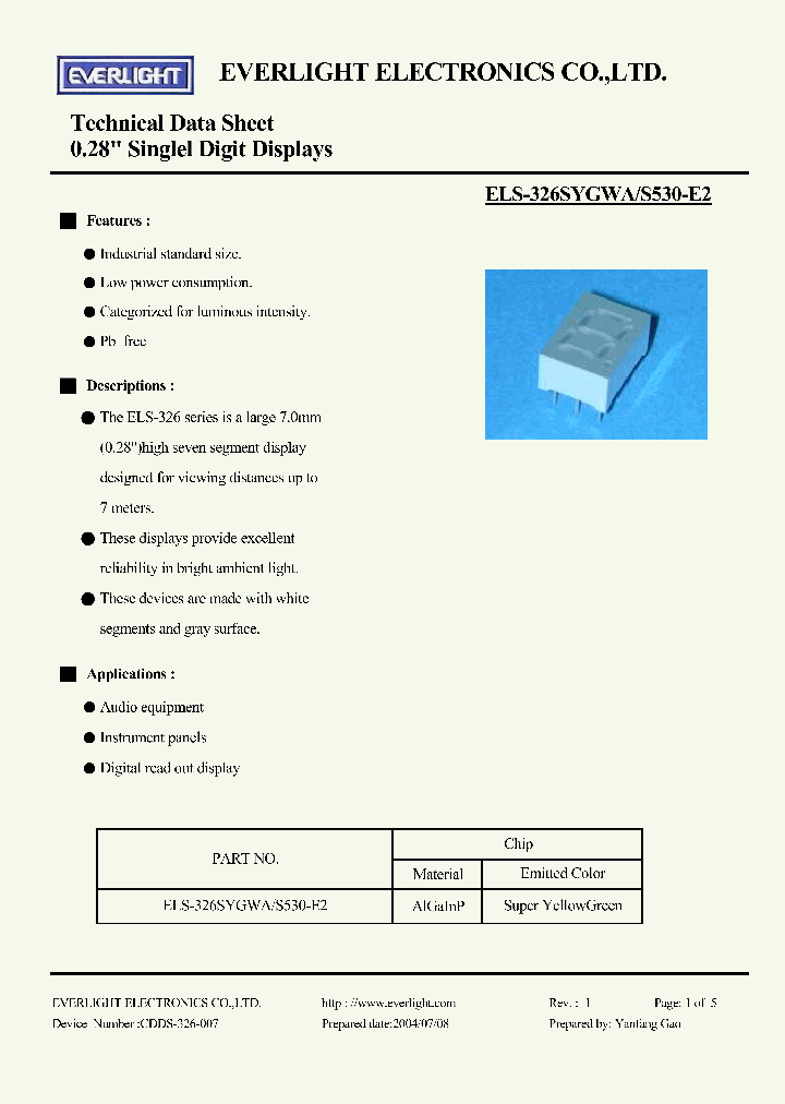 S326SYGWA-S530-E2_1303657.PDF Datasheet