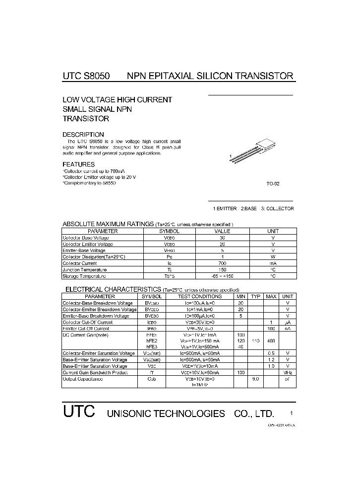 S8050_1098716.PDF Datasheet