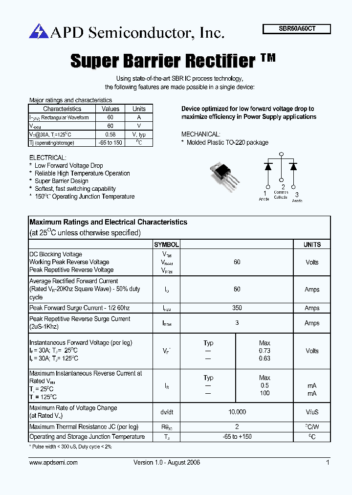 SBR60A60CT_1305435.PDF Datasheet