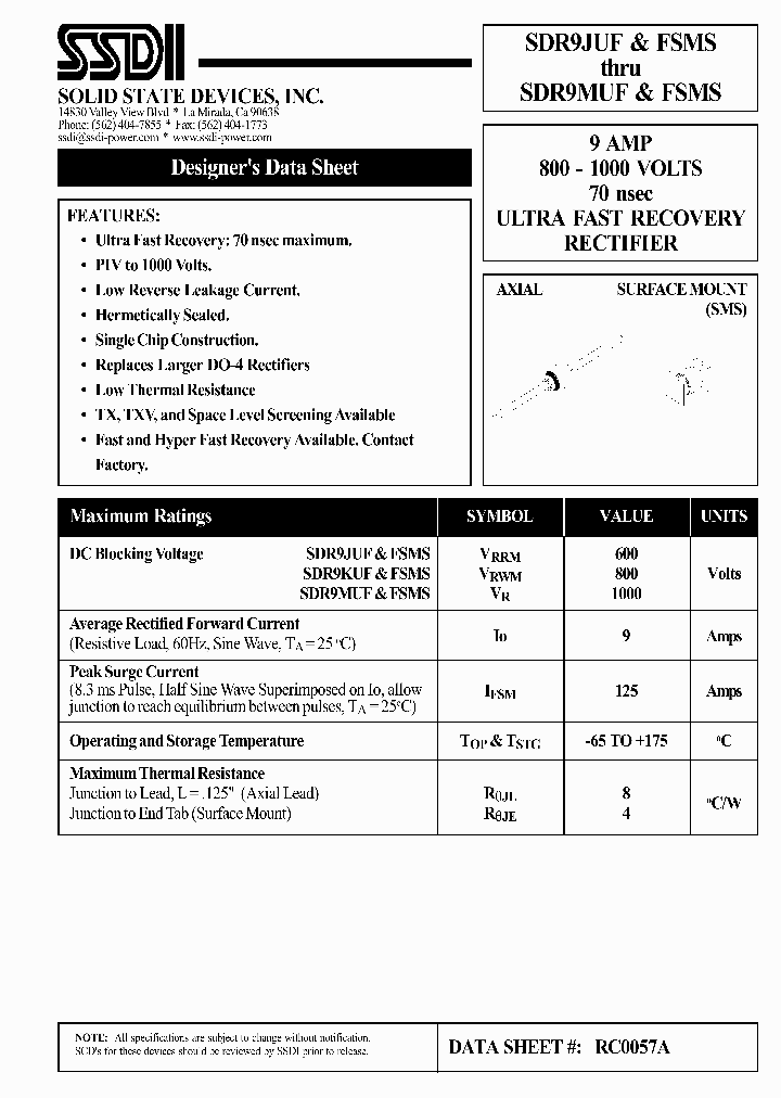 SDR9MUFFSMS_1306737.PDF Datasheet