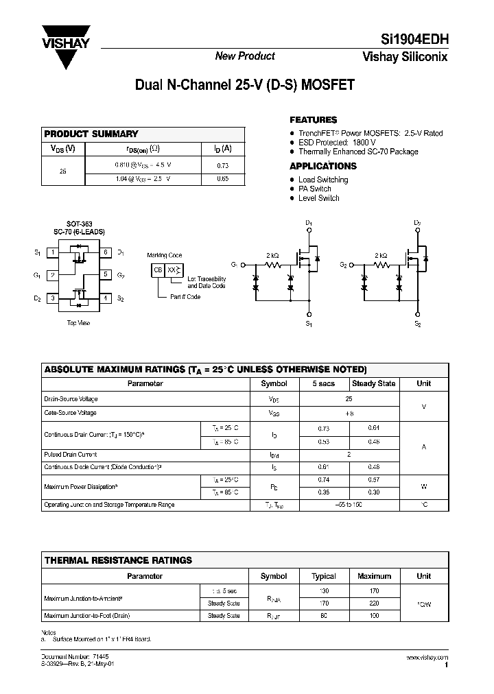 SI1904EDH_1308619.PDF Datasheet