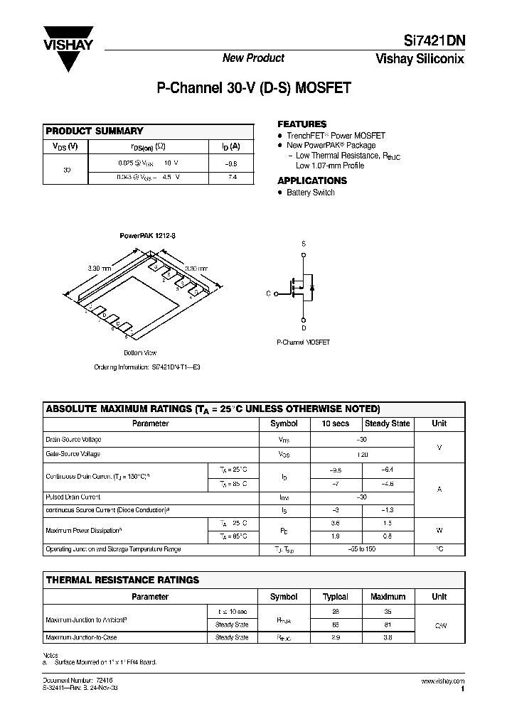 SI7421DN-T1-E3_1309155.PDF Datasheet