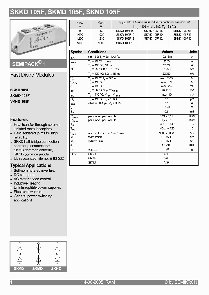 SKKD105F_1156541.PDF Datasheet Download --- IC-ON-LINE
