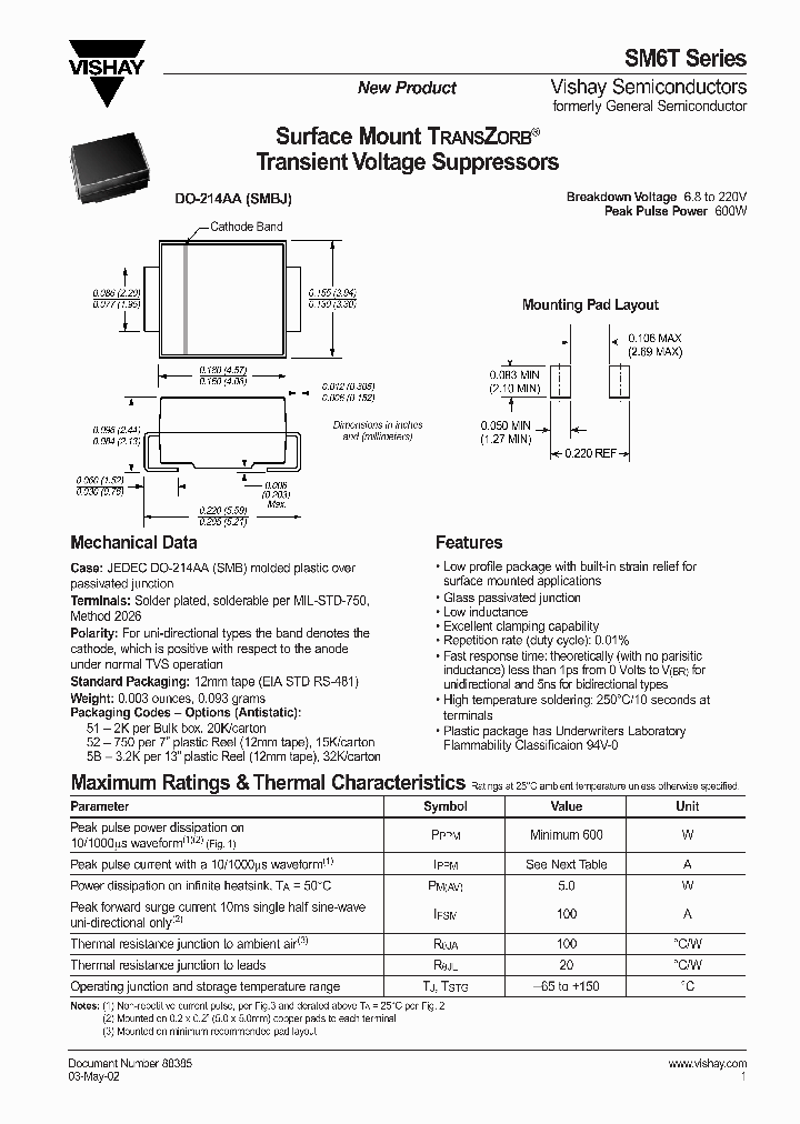 SM6T7V5A_1310810.PDF Datasheet Download --- IC-ON-LINE