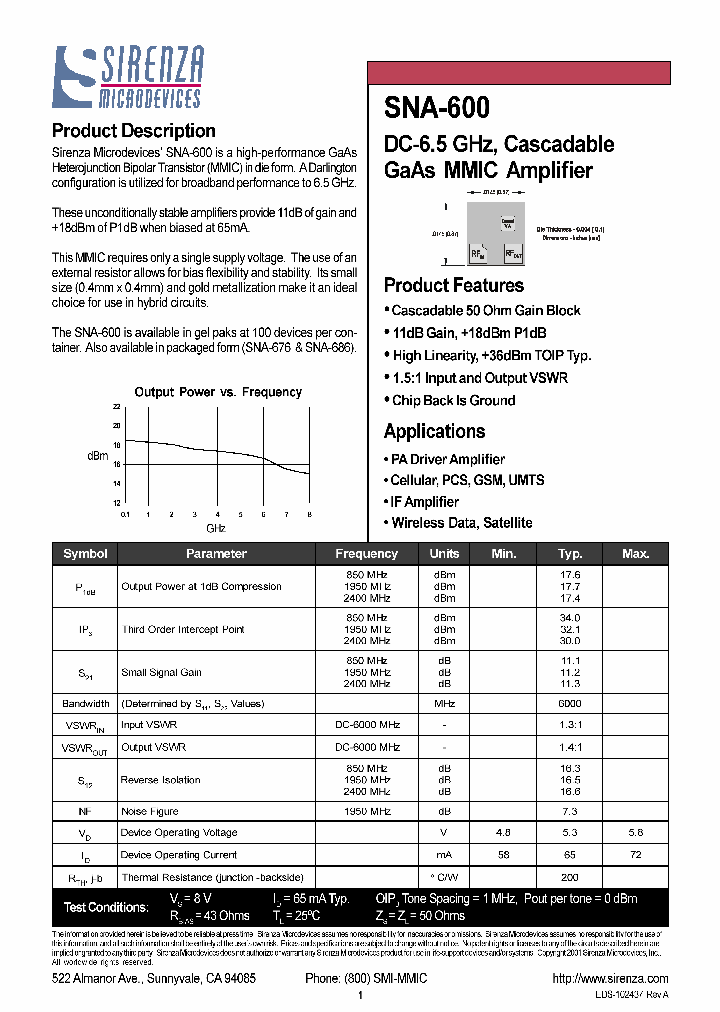 SNA-600_1313977.PDF Datasheet