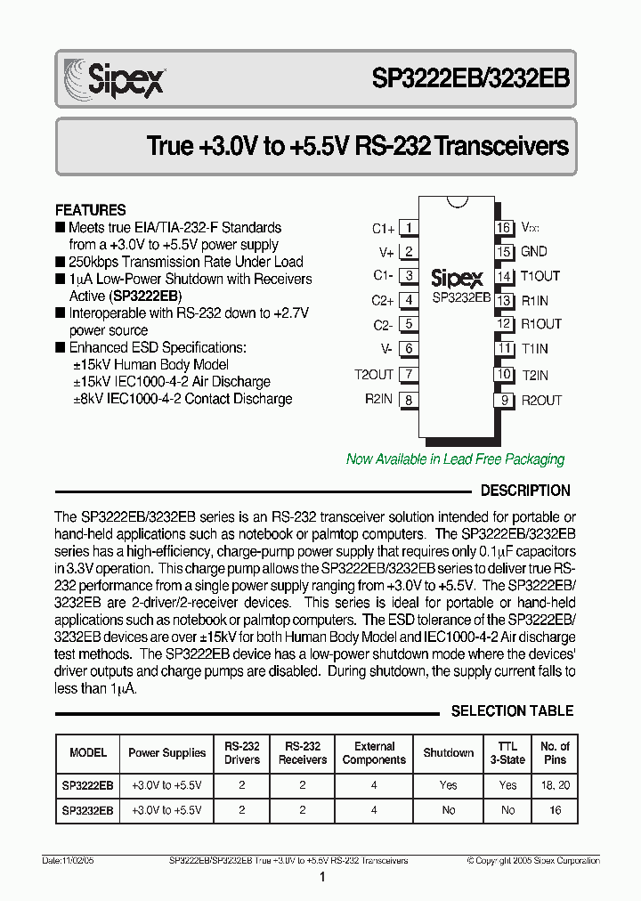 SP3232EBEYTR_1314802.PDF Datasheet Download --- IC-ON-LINE