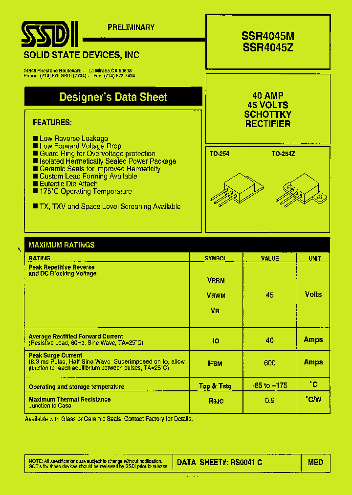 SSR4045M_1131661.PDF Datasheet
