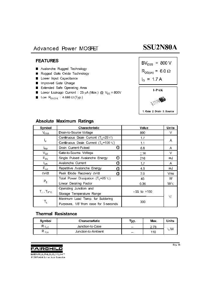 SSU2N80A_1317135.PDF Datasheet