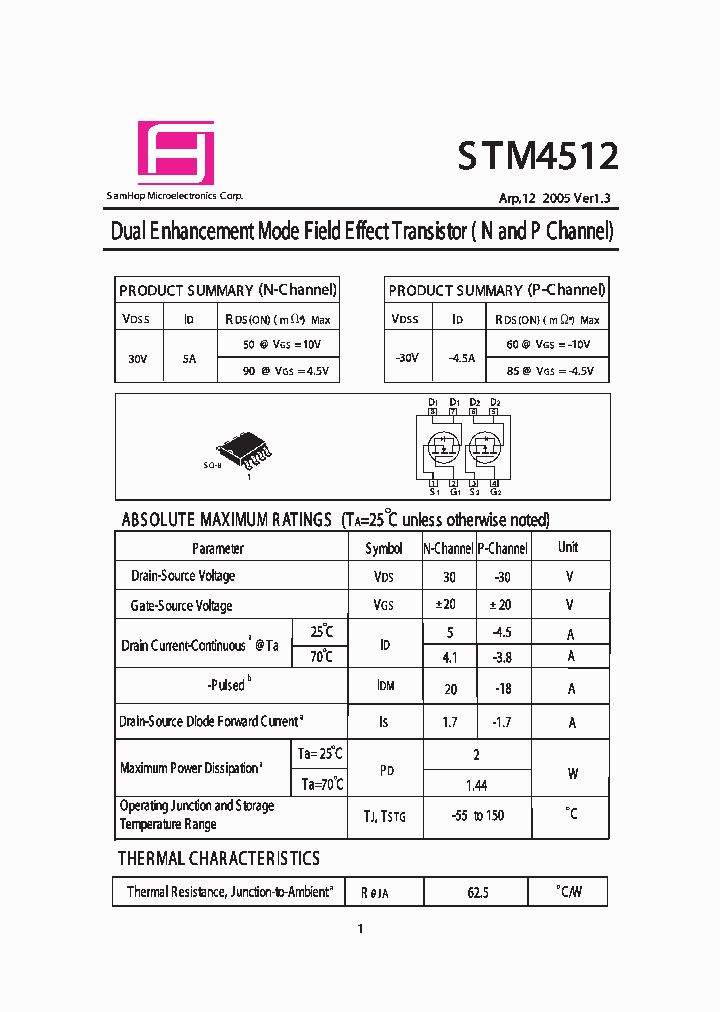 STM4512_1164981.PDF Datasheet Download --- IC-ON-LINE
