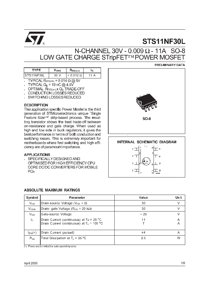 STS11NF30L_1319332.PDF Datasheet
