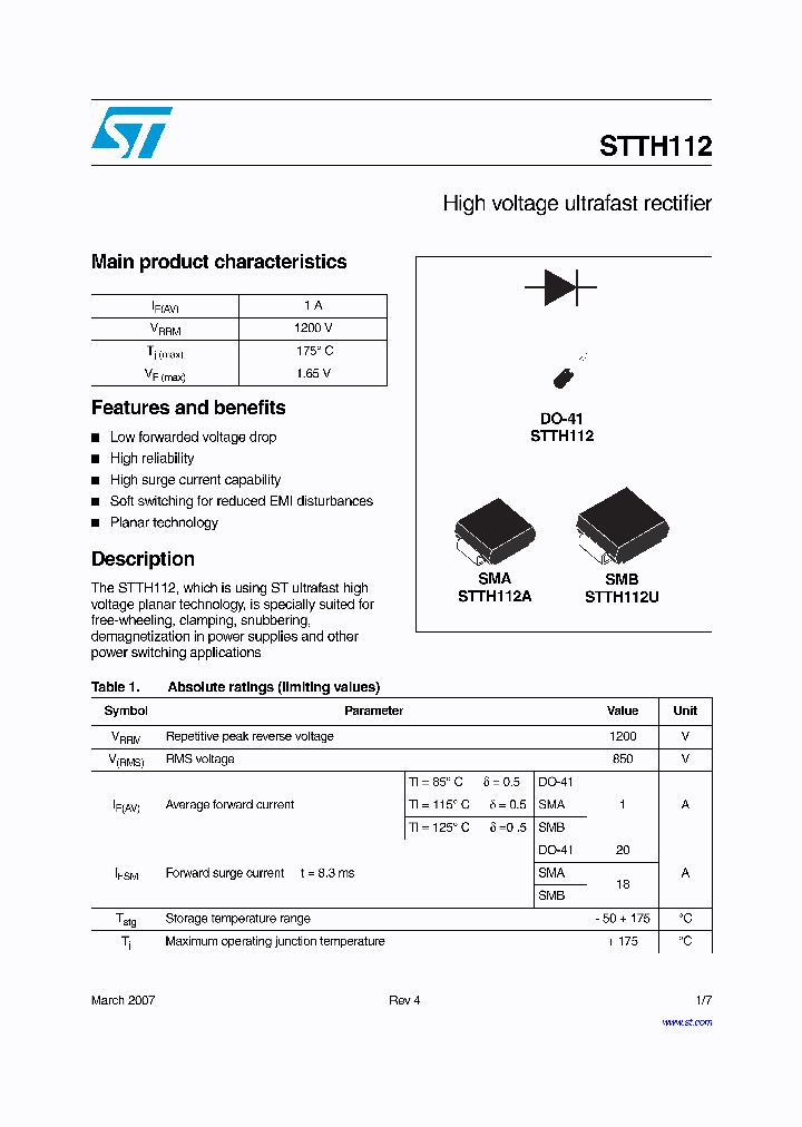 STTH11207_1319448.PDF Datasheet