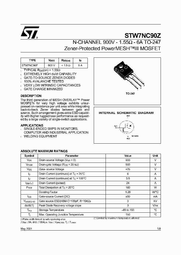 STW7NC90Z_1319662.PDF Datasheet