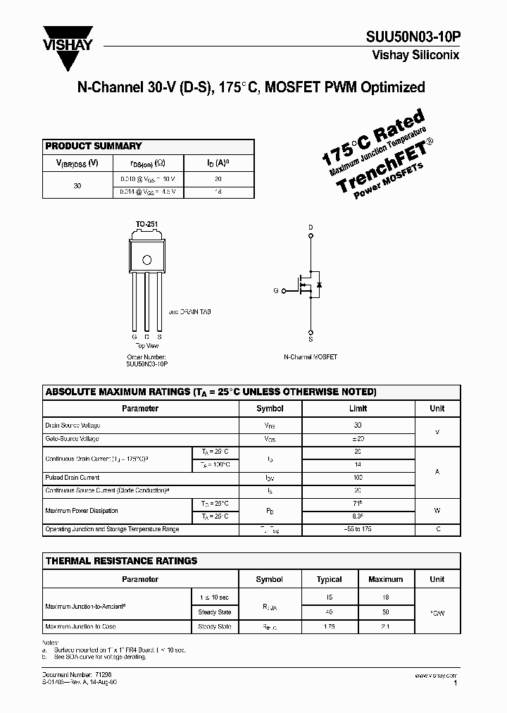 SUU50N03-10P_1319954.PDF Datasheet