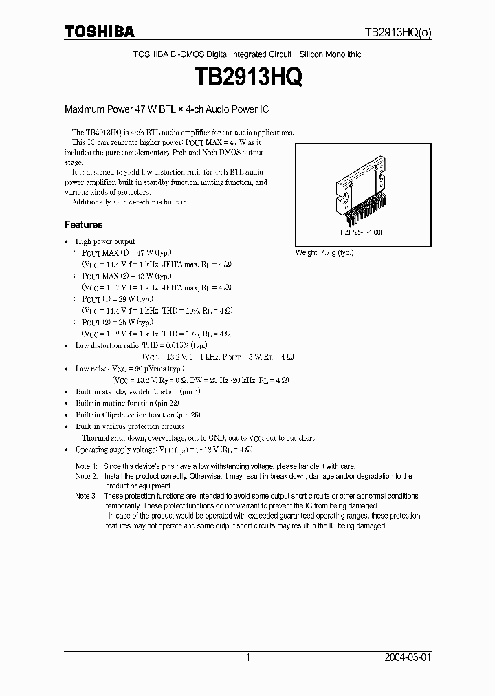 TB2913HQ_1321740.PDF Datasheet Download --- IC-ON-LINE
