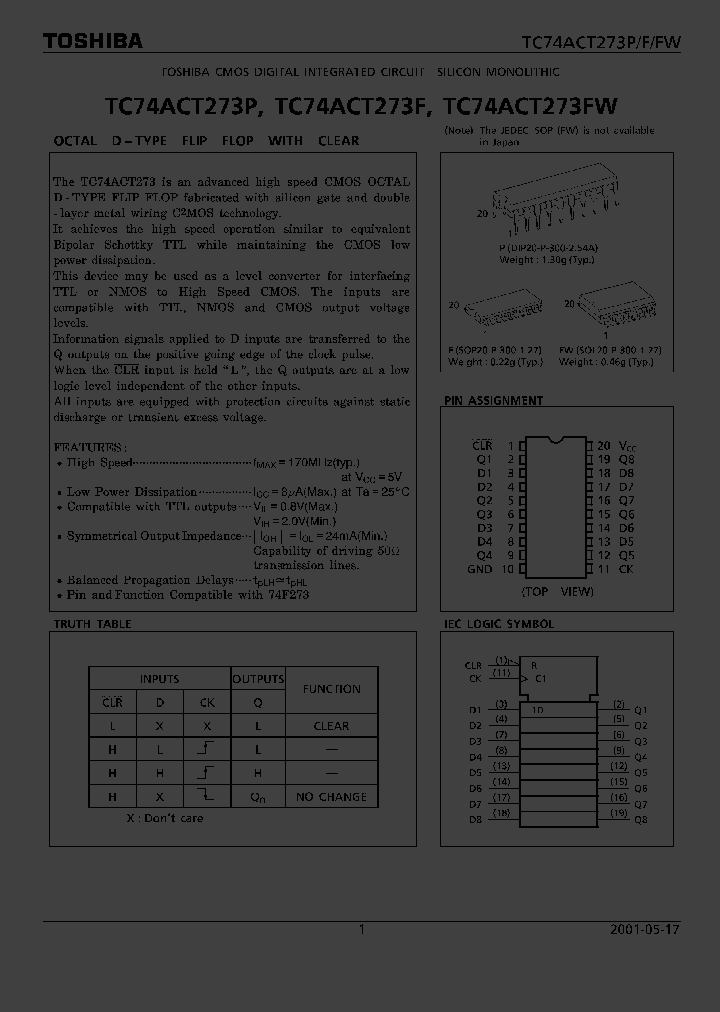 TC74ACT273F_1031015.PDF Datasheet