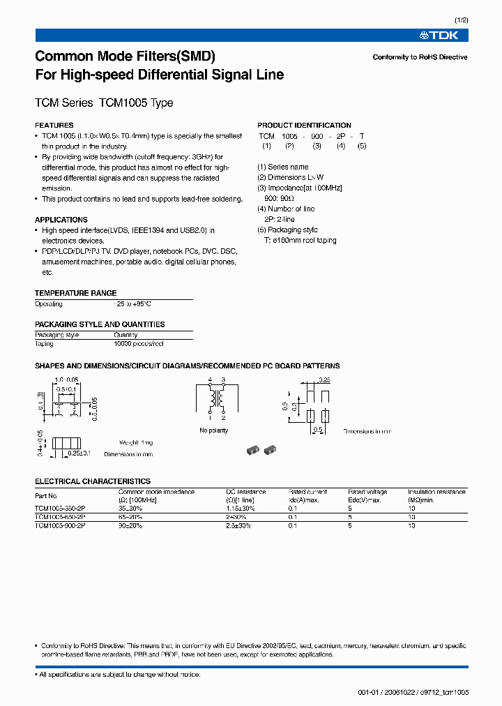 TCM1005-900-2P-T_1323082.PDF Datasheet Download --- IC-ON-LINE