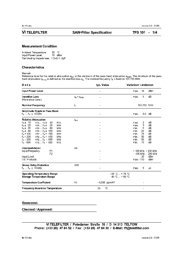 TFS101_1324372.PDF Datasheet Download