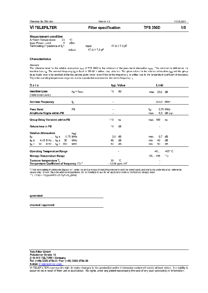 TFS350D_1324564.PDF Datasheet