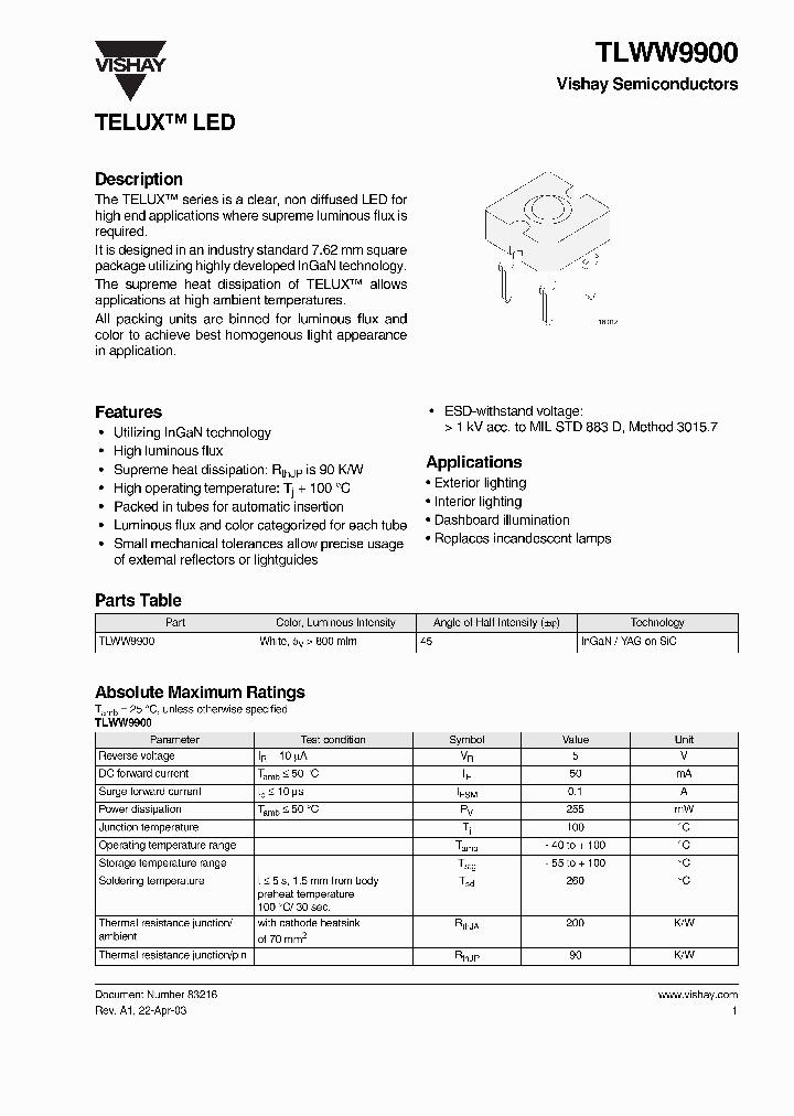 TLWW9900_1326725.PDF Datasheet