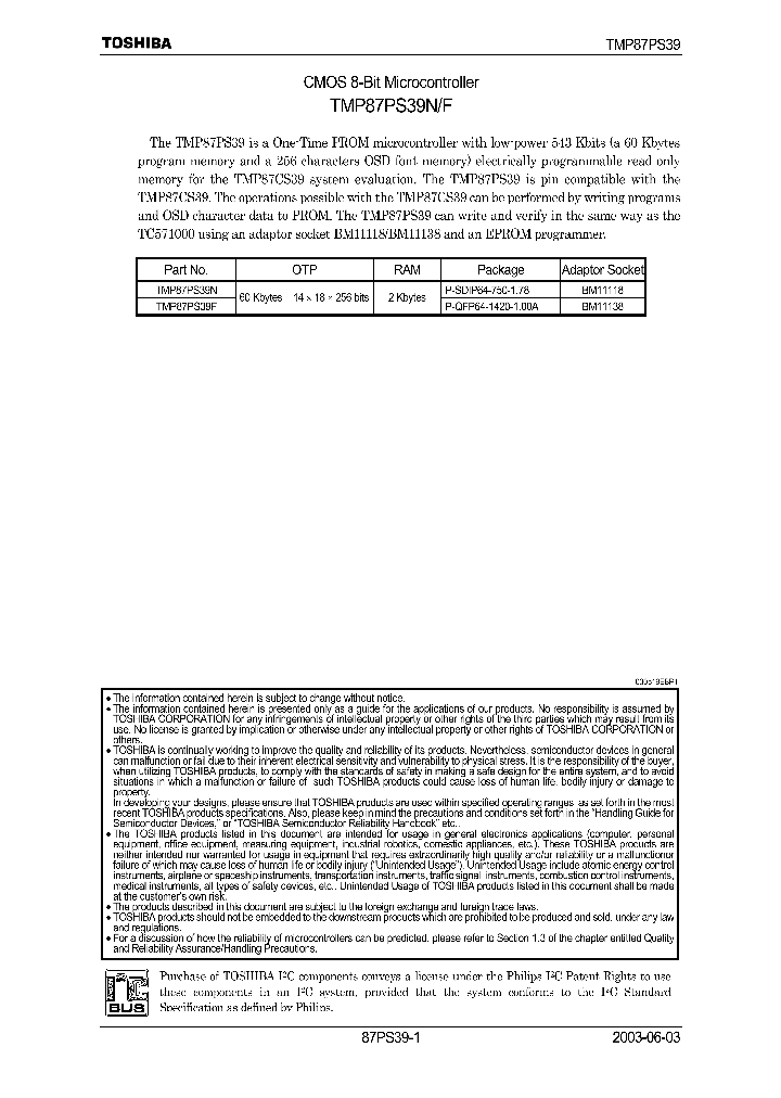 TMP87PS39N_1327259.PDF Datasheet