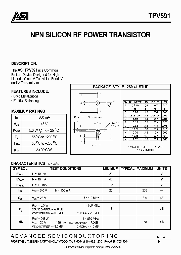 TPV591_1328633.PDF Datasheet