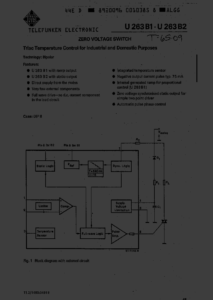 U263B1_1161861.PDF Datasheet Download --- IC-ON-LINE