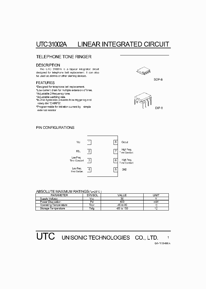 UTC31002A_1333073.PDF Datasheet