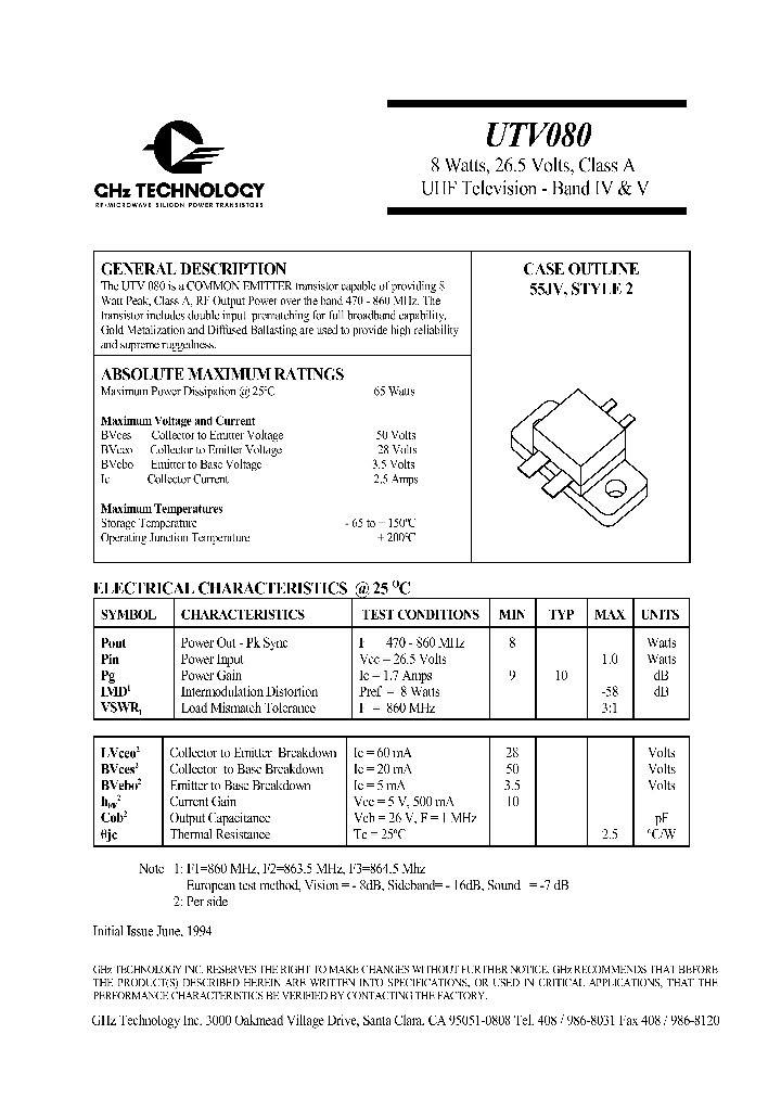 UTV080_1333174.PDF Datasheet