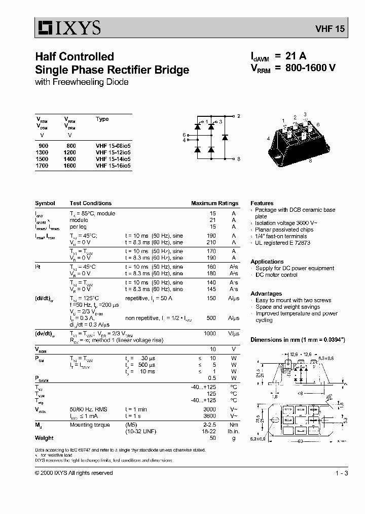 VHF15-16IO5_1334406.PDF Datasheet Download --- IC-ON-LINE